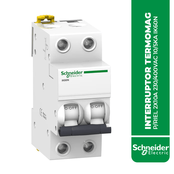 SE.A9K24210 INTERRUPTOR TERMOMAG P/RIEL 2X10A 230/400VAC 10/5KA IK60N
