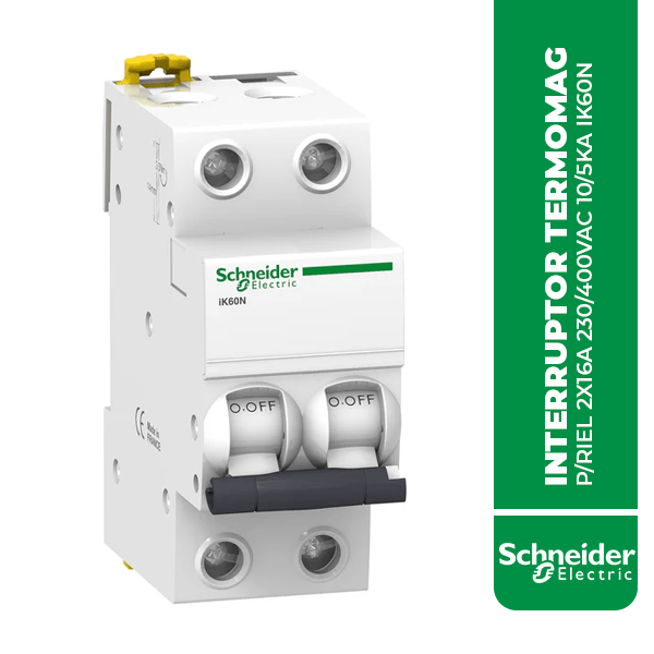 A9K24216 INTERRUPTOR TERMOMAG P/RIEL 2X16A 230/400VAC 10/5KA IK60N