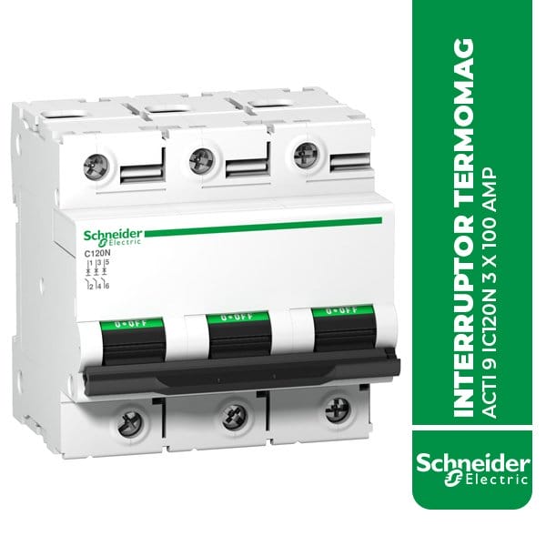 SE.A9N18367 INTERRUPTOR TERMOMAGNETICO ACTI 9 IC120N 3 X 100 AMP