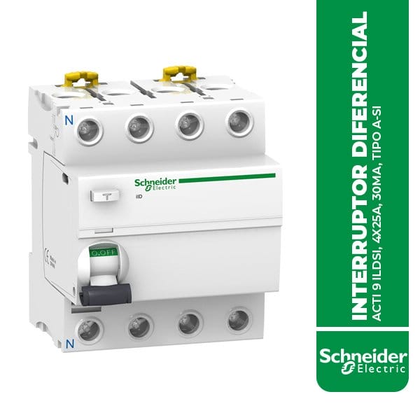 SE.A9R91425 INTERRUPTOR DIFERENCIAL, ACTI 9 ILDSI, 4X25A, 30MA, TIPO A-SI