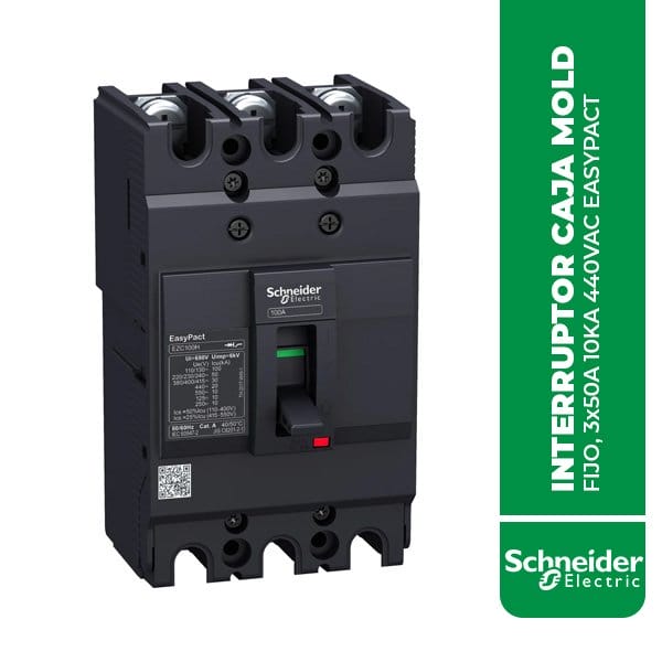 SE.EZC100N3050 INTERRUPTOR CAJA MOLDEADA, FIJO, 3x50A 10KA 440VAC EASYPACT
