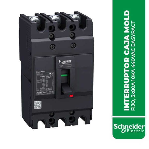 SE.EZC100N3080 INTERRUPTOR CAJA MOLDEADA, FIJO, 3x80A 10KA 440VAC EASYPACT