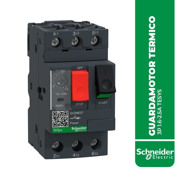 SE.GV2ME07 GUARDAMOTOR TERMICO 3P 1.6-2.5A TESYS