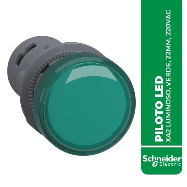 SE.XA2EVB3LC PILOTO LED XA2 LUMINOSO, VERDE, 22MM, 220VAC