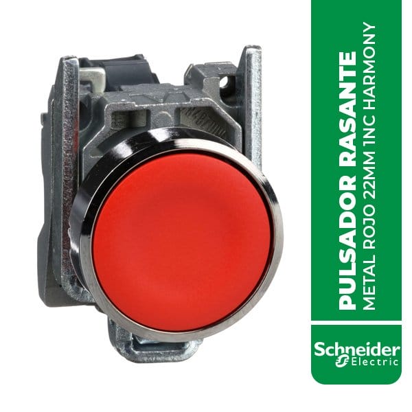 SE.XB4BA42 PULSADOR RASANTE METAL ROJO 22MM 1NC HARMONY